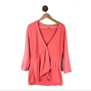 J. Jill sweater button snap peplum asymmetrical